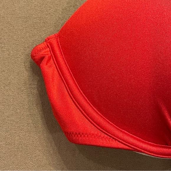 Victoria’s Secret Bling Rhinestone Logo Straps Push Up Bikini Top Red Sz 34B NWT - Picture 4 of 11